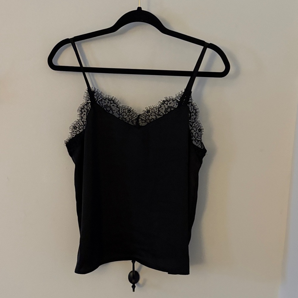 Black “Scoop” tank top, size small.